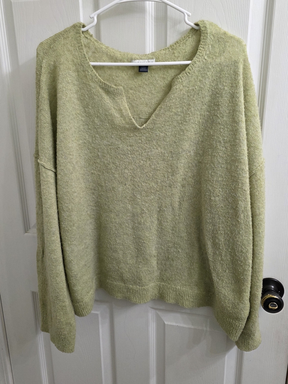 American Eagle Outfitters Light Olive V-Neck Sweater